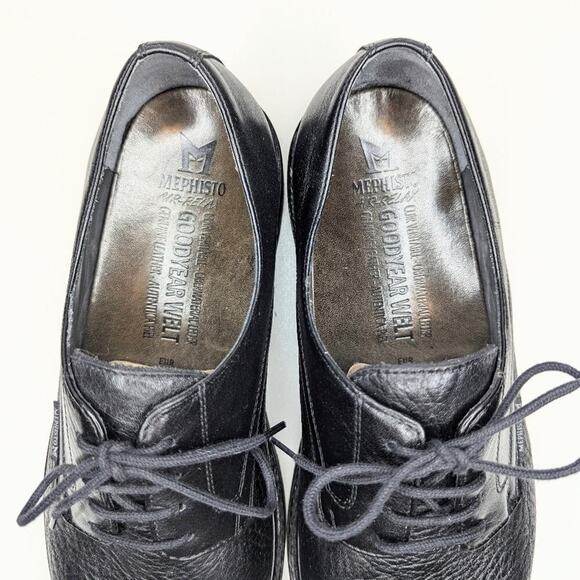 Mephisto Melchior black leather pebble grain cap toe lace up comfort size 10.5 main image 7
